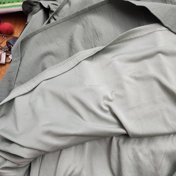 Entro Sage Green Ruffle Sleeve Mini Dress - Picture 4 of 5